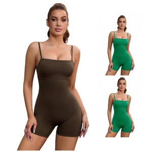 INSPIRE CHIC 3 Pcs Women's Square Neck Spaghetti Strap Backless Tummy Control Cami Body Shapers - 1 of 4