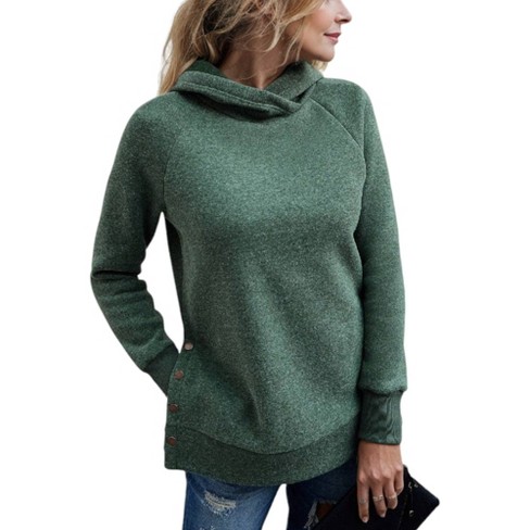 Asymmetrical hoodie with cowl neck hotsell