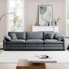 3-Seater Corduroy Mid-Century Modern Armrest Sofa with High-Resilient Cushions and Throw Pillows for Living Room - 2 of 4