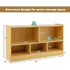 Costzon Toy Storage Organizer, 5-Section Wooden Cabinet for Books & Toys, Classroom Bookshelf for Playroom, Kids Room, Kindergarten (Burlywood) - 3 of 4