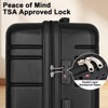 Romswi 3 Piece Luggage Set Carry-On 20 inch Suitcase Duffel Bag Toiletary Bag Travel Lightweight Hardside Luggage TSA Lock Cup Holder 360 Wheels Black - 3 of 4