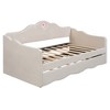 Twin Size Upholstered Daybed with Wave-Shaped Trundle - ModernLuxe - 4 of 4