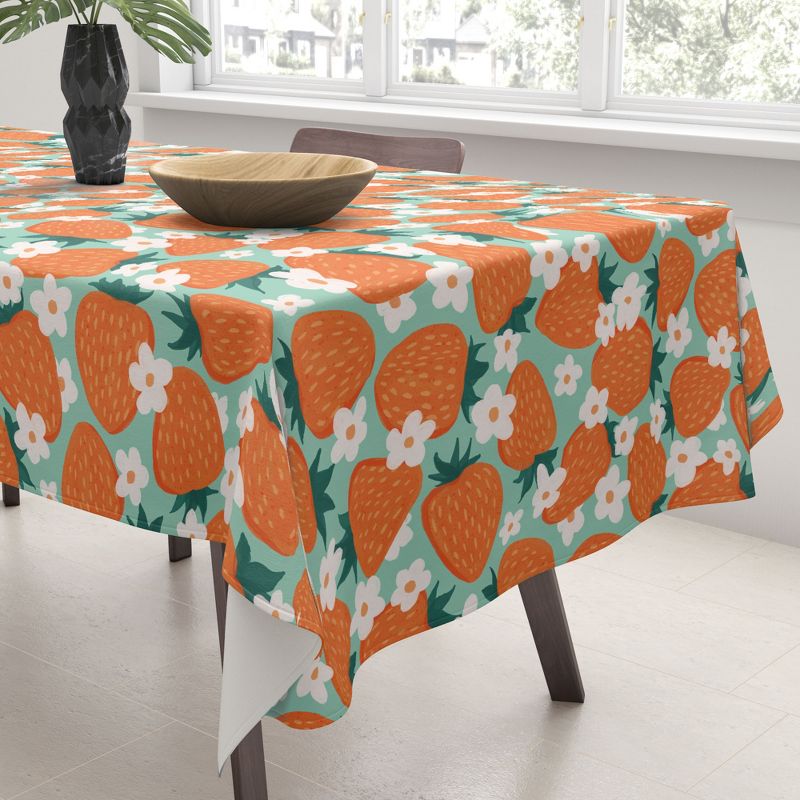 Avenie Strawberry Summer Tablecloth -Deny Designs, 3 of 4