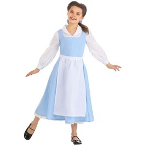 HalloweenCostumes.com Girl's Beauty and the Beast Belle Blue Dress Halloween Costume - 1 of 4