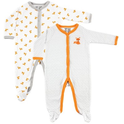 Image of Luvable Friends Baby Boy Cotton Snap Sleep and Play 2pk, Fox, 3-6 Months
