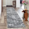 Washable Rug Vintage Area Rug Non Slip Non Shedding Rugs Medallion Distressed Low Pile Rug Oriental Accent Throw Carpet for Living Room Bedroom - 2 of 4