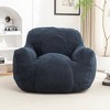 Vynxaria Dark Blue Tufted Fluffy Bean Bag Seats with Memory Foam Filler for Dorm Apartment Living Room - 2 of 4