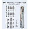 Itopfox 17-in-1 Right Angle Ratcheting Screwdriver Set with Bearing Steel Bits, 36-Tooth Mini Ratchet Wrench, Magnetic Offset ScrewdriveR - 2 of 4
