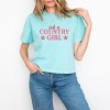Just A Country Girl Stars Glitter/Puff Print - Womens Boxy Crop Top Graphic T-Shirt - 4 of 4