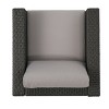 Outdoor Faux Rattan Club Chair with Water Resistant Cushion,Lounge Chair with Aluminum Frame,Patio Club Chair for Garden Backyard-Koiai - 3 of 4