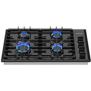 GASLAND Pro GH2304ES 30-Inch 4-Burner Built-in Side Knob Control Gas Cooktop, NG/LPG Convertible, Black Enamel - 1 of 4