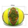 Slickblue Women's Multicolor Fashion Ring – Oval Synthetic Crystals, Enamel Accents, Stainless Steel, Size 5–10 - 2 of 4