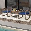 Tangkula 3PCS Rattan Rocking Chair Bistro Set Armrest Cushion Table W/ Storage Shelf Patio - 3 of 4