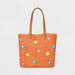 Girls' Flower Straw Tote Bag - Cat & Jack™
