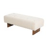 Kumasinova Rectangular Accent Ottoman with Linen Upholstery,Chic Tufted Ottoman Bench with Solid Wood Legs for Bedroom and Living Room,Beige - 4 of 4