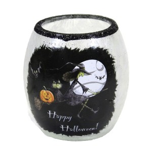 Stony Creek 3.0 Inch Halloween Small Pre-Lit Votive Ghost Pumpkins Witch Novelty Sculpture Lights - 1 of 3