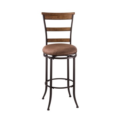 Charleston Swivel Ladder Back 26" Counter Height Barstool Metal/Tan - Hillsdale Furniture