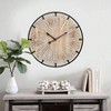 20 Inch Grand Farmhouse Wall Clock Vintage Wood and Metal Design Large Etched Numbers Silent Timepiece for Offices Kitchens - 2 of 4