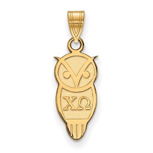 Black Bow Jewelry 14k Yellow Gold Plated Sterling Silver Chi Omega Greek Life Small Pendant - 1 of 3