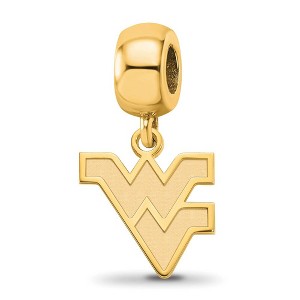 Black Bow Jewelry 14k Yellow Gold Plated Sterling Silver West Virginia Mountaineers NCAA Bead Charm - 1 of 4