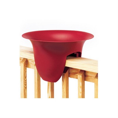 Union Red 18-inch Resin Rail Planter for Outdoor Spaces