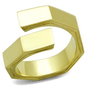 Slickblue Women’s Open Cuff Ring in IP Gold Stainless Steel with Geometric Minimalist Design, size 5-10 - 1 of 4