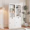 71" Tall Bookcase with Cabinet, 3 Tier Wood Open Bookcase with Adjustable Shelves, Large Display Storage Shelf, Standing Shelving Unit for Home - 4 of 4