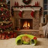 Fluffy Plush Cat Tunnel Bed Christmas Tree Skirt Lime Green Cat Donut Tunnel Under Tree Home Decor - 4 of 4