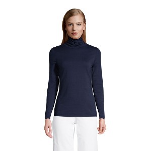 Lands' End Women's Lightweight Jersey Skimming Long Sleeve Turtleneck - 1 of 4