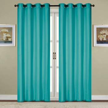 RT Designers Collection Kennedy Elegant Design Grommet Curtain Panel Turquoise