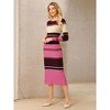 INSPIRE CHIC Women's Striped Long Sleeve Casual Work Ribbed Knit Bodycon Sweater Dress - 3 of 4