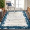 Washable Modern Bordered Rug Non Slip Low Pile Rug Soft Throw Floor Cover Foldable Indoor Carpet for Living Room Bedroom - 4 of 4