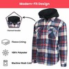 Galaxy Matix Men's Hooded Flannel Faux Sherling Lined Shacket - 3 of 4
