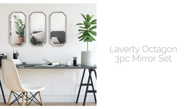 3pc Laverty Wall Mirror Set Black - Kate &#38; Laurel All Things Decor, 2 of 9, play video