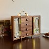 Luxury Walnut Jewelry Cabinet with Mirror Doors, Clover Lock, Organizer Box for Rings Earrings Necklaces - 4 of 4