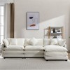Whisen Modern Luxury L-Shape Chenille Upholstered Sectional Sofa Couch with Ottoman and 5 Pillows - 2 of 4