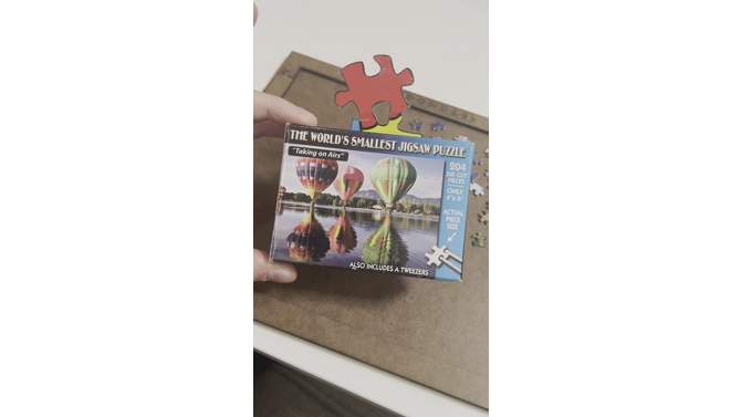 TDC Games World's Smallest Jigsaw Puzzle - Peekaboo Raccoon - Measures 4 x 6 inches when assembled - Includes Tweezers, 2 of 5, play video