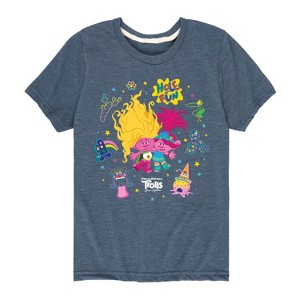 Boys' - Trolls - Poppy and Viva Neon Golf Short Sleeve Graphic T-Shirt - 1 of 4