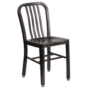Emma and Oliver Commercial Grade Colorful Metal Indoor-Outdoor Chair - 1 of 4