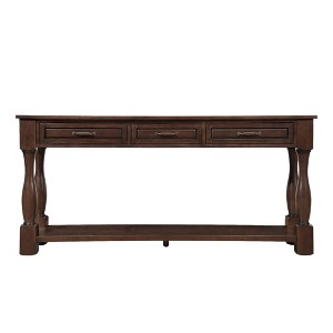 Dexmalle 63” Rustic Console Table with Drawers and Bottom Shelf - 1 of 4