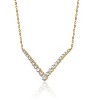 Guili 14K Yellow Gold-Plated Sterling Silver Necklace with Cubic Zirconia Cluster Chevron Pendant, Sleek and Perfect for Modern Layering - 2 of 3