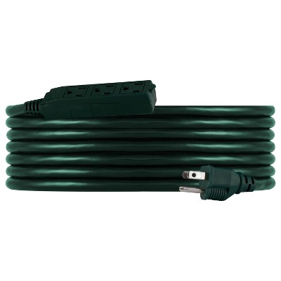 Philips 15' 3-Outlet Grounded Extension Cord Outdoor Green