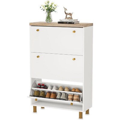 Tribesigns 3-Drawer Tipping Bucket Shoe Cabinet