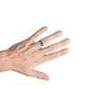 Pompeii3 Men's Blue Tungsten Ring Meteor Inlay 8mm Wedding Band - 4 of 4
