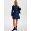 INSPIRE CHIC Women's Denim Button Up Collar Long Sleeve A-Line Above The Knee Length Jean Dresses - 3 of 4