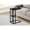 Monarch Specialties Accent Table C-Shaped End Side Snack Living Room Bedroom Metal Laminate Brown Black Contemporary Modern - 2 of 4