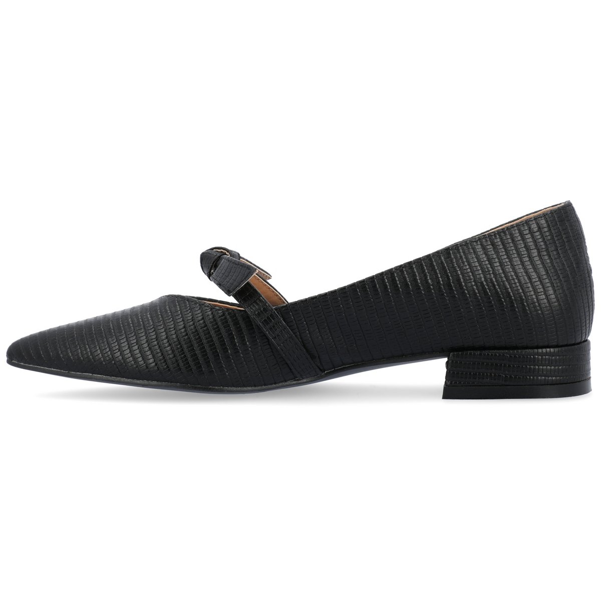 Обувь Journee Collection Women's Cait Textured Material Slip On Mary Jane Flats Black 9.5 — фото 2