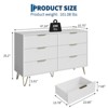 6-Drawer Dresser - 47" Fluted Modern Wooden Chest with Metal Handles, Clothes Organizer & TV Stand for Bedroom, Living Room & Hallway - 2 of 4