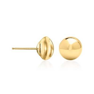 Ross-Simons Italian 9mm 10kt Yellow Gold Flat Ball Stud Earrings