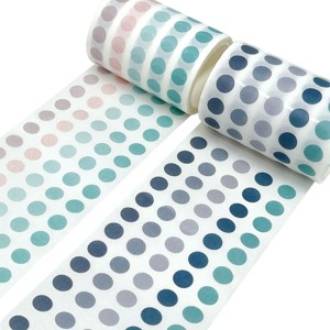 Wrapables Colorful Dots Washi Tape, Round Circle Stickers for Scrapbooking, Planners, Bullet Points, and Journals 6M Total (Set of 2) - 1 of 4